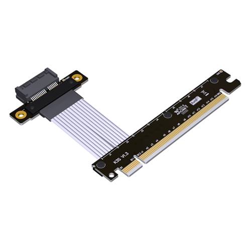 P4-X16M-X1F-LI PCIe 4.0 x16 Male to x1 Female Extension Cable, 85-ohm Low Impedance