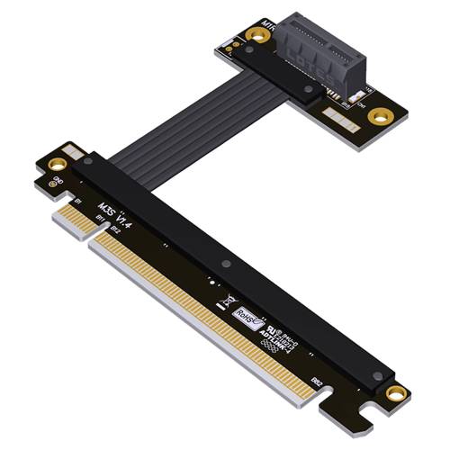 P4-X16M-X1FDR PCIe 4.0 x16 Male to x1 Female Down R/A Extension Cable