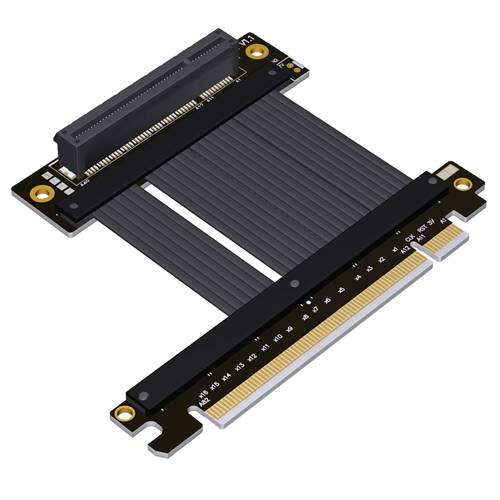 P4-X16M-X8FUR PCIe 4.0 x16 Male to x8 Female Up R/A Extension Cable