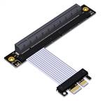 PCIe 4.0 x1 Male to x16 Female Up R/A Extension Cable, 85-ohm Low Impedance