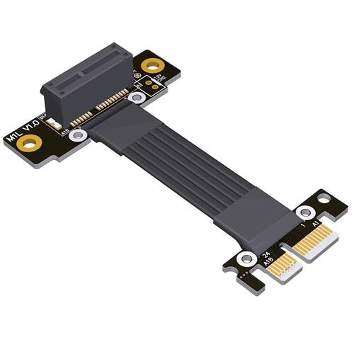 P4-X1M-X1FUR PCIe 4.0 x1 to x1 Extension Cable, Male STR to Female Up R/A