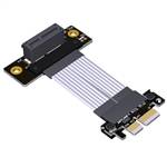 PCIe 4.0 x1 to x1 Extension Cable, Male STR to Female Up R/A, 85-ohm Low Impedance