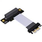PCIe 4.0 x1 Male to x4 Female Up R/A Extension Cable, 85-ohm Low Impedance
