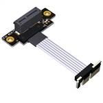 PCIe 4.0 x1 to x1 Extension Cable, Male Down R/A to Female Up R/A, 85-ohm Low Impedance