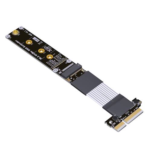 P4-X4M-2280-LI PCIe 4.0 x4 Male to M.2 NVMe Key M 2280 SSD Extension Cable, 85-ohm Low Impedance