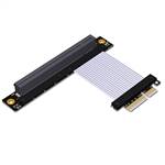 PCIe 4.0 x4 Male to x16 Female Up R/A Extension Cable, 85-ohm Low Impedance