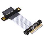 PCIe 4.0 x4 Male to x1 Female Extension Cable, 85-ohm Low Impedance