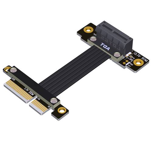 P4-X4M-X1FDR PCIe 4.0 x4 Male to x1 Female Down R/A Extension Cable
