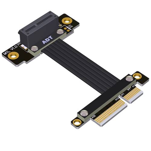 P4-X4M-X1FUR PCIe 4.0 x4 Male to x1 Female Up R/A Extension Cable