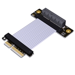 P4-X4M-X4FDR-LI PCIe 4.0 x4 Male to x4 Female Down R/A Extension Cable, 85-ohm Low Impedance