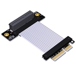 P4-X4M-X4FUR-LI PCIe 4.0 x4 Male to x4 Female Up R/A Extension Cable, 85-ohm Low Impedance