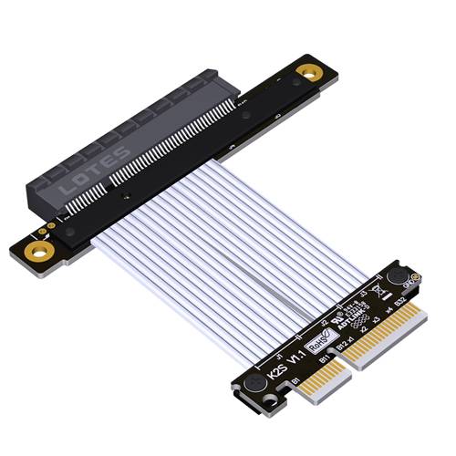 P4-X4M-X8F-LI PCIe 4.0 x4 Male to x8 Female Extension Cable, 85-ohm Low Impedance