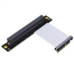 PCIe 4.0 x4 Male Down R/A to x16 Female Up R/A Extension Cable, 85-ohm Low Impedance