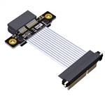 PCIe 4.0 x4 Male Down R/A to x1 Female Extension Cable, 85-ohm Low Impedance