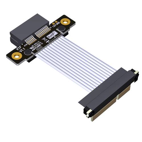 P4-X4MDR-X1F-LI PCIe 4.0 x4 Male Down R/A to x1 Female Extension Cable, 85-ohm Low Impedance