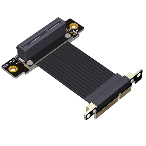 P4-X4MDR-X4FUR PCIe 4.0 x4 Male Down R/A to x4 Female Up R/A Extension Cable
