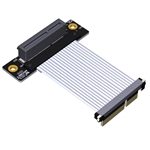 PCIe 4.0 x4 Male Down R/A to x4 Female Up R/A Extension Cable, 85-ohm Low Impedance