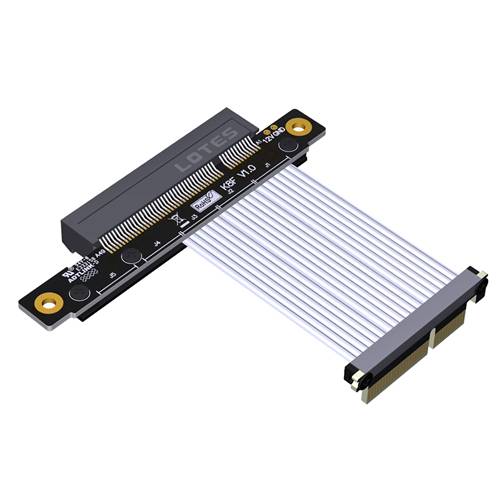 P4-X4MDR-X8F-LI PCIe 4.0 x4 Male Down R/A to x8 Female Extension Cable, 85-ohm Low Impedance