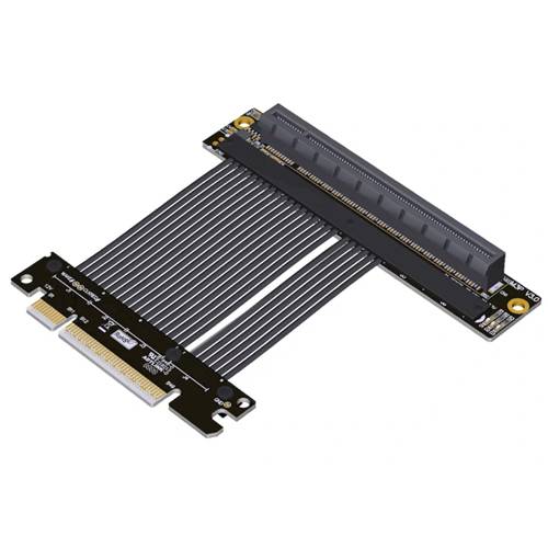 P4-X8M-X16FDR PCIe 4.0 x8 Male to x16 Female Down R/A Extension Cable