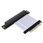 PCIe 4.0 x8 Male to x16 Female Up R/A Extension Cable, 85-ohm Low Impedance