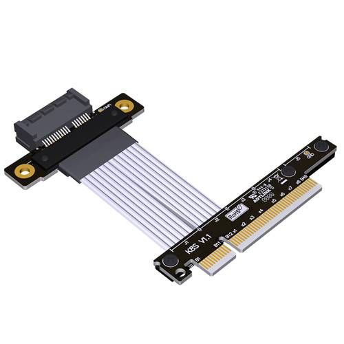 P4-X8M-X1F-LI PCIe 4.0 x8 Male to x1 Female Extension Cable, 85-ohm Low Impedance