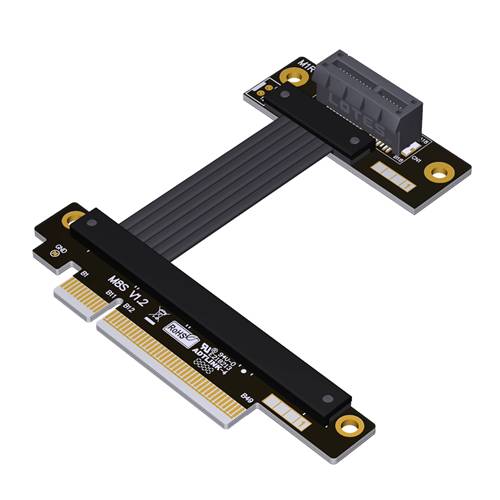 P4-X8M-X1FDR PCIe 4.0 x8 Male to x1 Female Down R/A Extension Cable