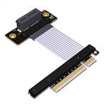 P4-X8M-X1FU-LI PCIe 4.0 x8 Male to x1 Female Up R/A Extension Cable, 85-ohm Low Impedance