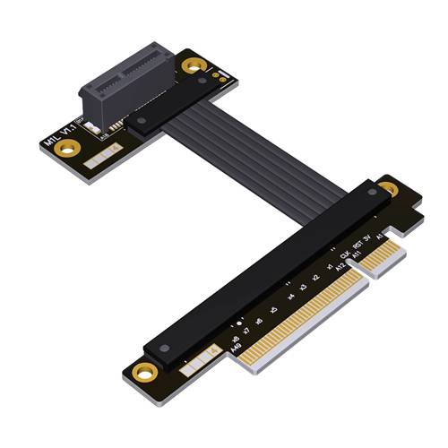 P4-X8M-X1FUR PCIe 4.0 x8 Male to x1 Female Up R/A Extension Cable