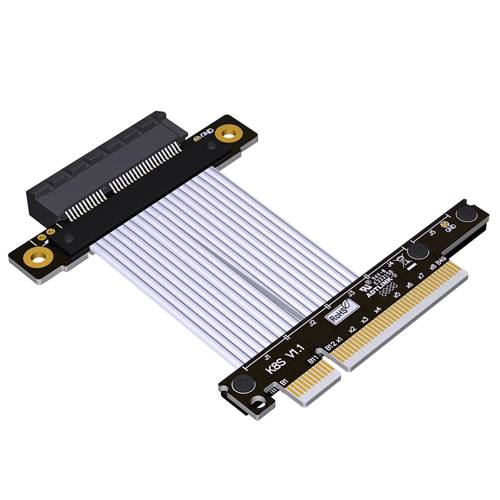 P4-X8M-X4F-LI PCIe 4.0 x8 Male to x4 Female Extension Cable, 85-ohm Low Impedance