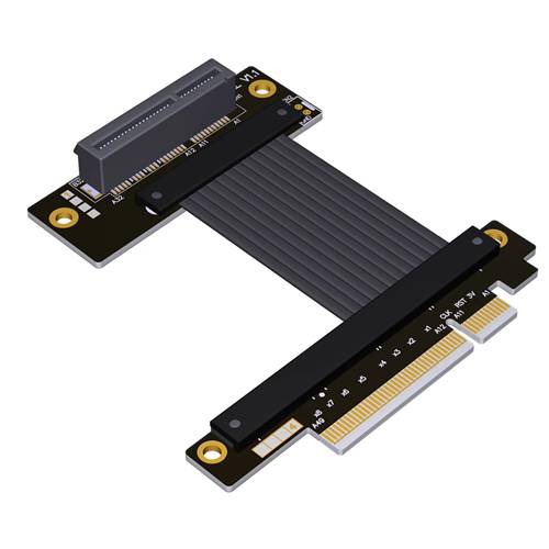 P4-X8M-X4FUR PCIe 4.0 x8 Male to x4 Female Up R/A Extension Cable