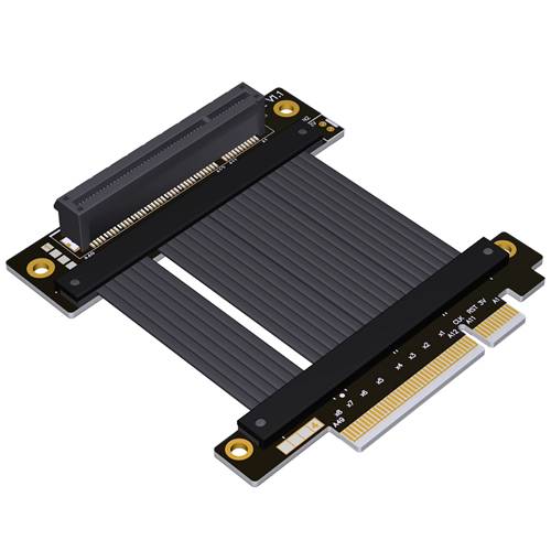 P4-X8M-X8FUR PCIe 4.0 x8 Male to x8 Female Up R/A Extension Cable