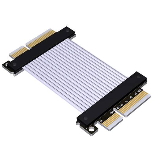 P4X4-STR-M-M-LI PCIe 4.0 x4 Tx to Tx Straight Through Jumper Cable, Male to Male, 85-ohm Low Impedance