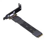 PCIe 5.0 M.2 NVMe Key-M Male to OCulink SFF-8611 SFF-8612 Extension Cable with Half-height Bracket