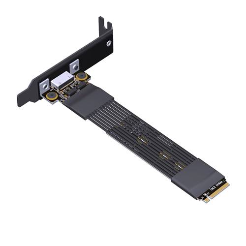 P5-M2N-8612H PCIe 5.0 M.2 NVMe Key-M Male to OCulink SFF-8611 SFF-8612 Extension Cable with Half-height Bracket