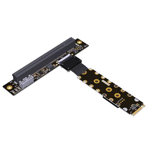 P5-M2N-X16FUR-FFC M.2 NVMe Male to PCIe 5.0 x16 Female Up R/A FFC Extension Riser Cable