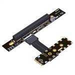 M.2 NVMe Male Left Bend to PCIe 5.0 x16 Female Down R/A FFC Extension Riser Cable