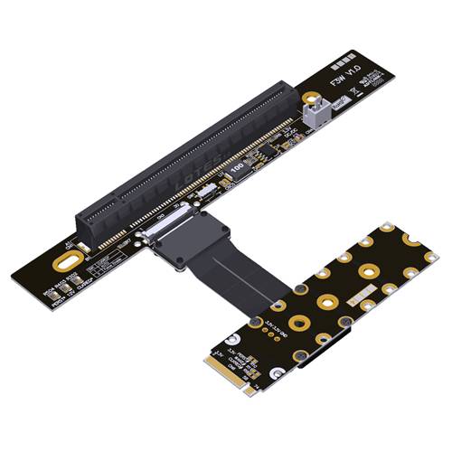 P5-M2NLB-X16FDR-FFC M.2 NVMe Male Left Bend to PCIe 5.0 x16 Female Down R/A FFC Extension Riser Cable