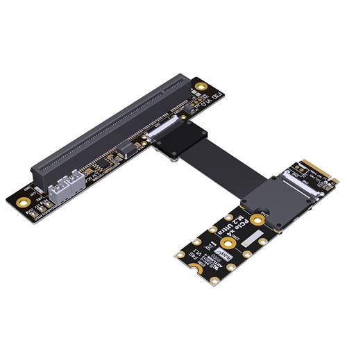 P5-M2NLB-X16FUR-FFC M.2 NVMe Male Left Bend to PCIe 5.0 x16 Female Up R/A FFC Extension Riser Cable