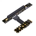 M.2 NVMe Male Right Bend to PCIe 5.0 x16 Female Down R/A FFC Extension Riser Cable