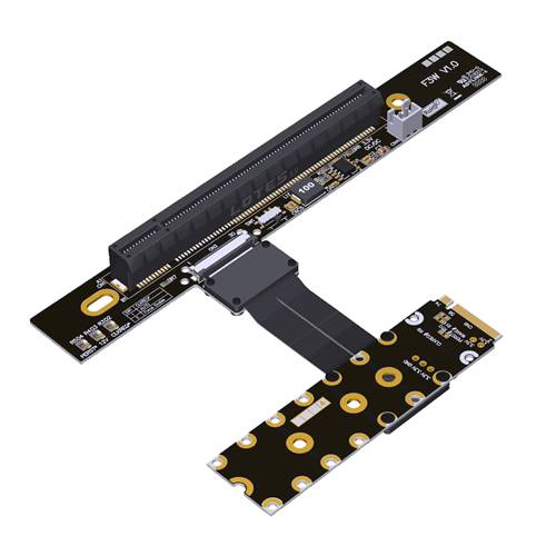 P5-M2NRB-X16FDR-FFC M.2 NVMe Male Right Bend to PCIe 5.0 x16 Female Down R/A FFC Extension Riser Cable