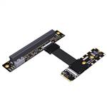 M.2 NVMe Male Right Bend to PCIe 5.0 x16 Female Up R/A FFC Extension Riser Cable