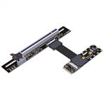 M.2 NVMe Male Right Bend to PCIe 5.0 x16 Female Up R/A FFC Extension Riser Cable with Lock