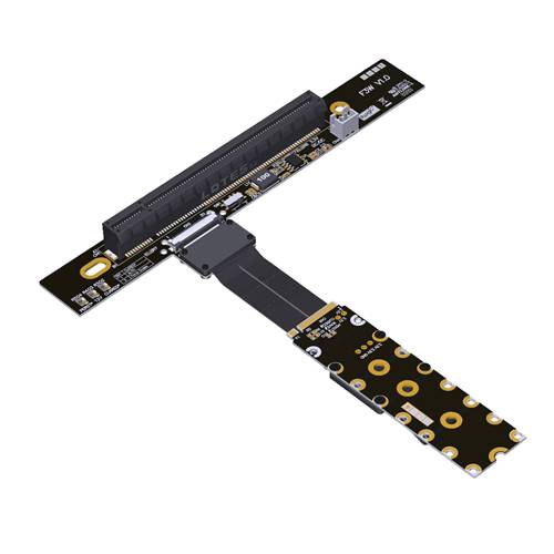 P5-RM2N-X16FDR-FFC M.2 NVMe Male Reverse to PCIe 5.0 x16 Female Down R/A FFC Extension Riser Cable