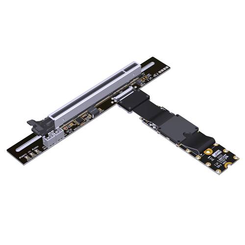 P5-RM2N-X16FUR-FFCL M.2 NVMe Male Reverse to PCIe 5.0 x16 Female Up R/A FFC Extension Riser Cable with Lock