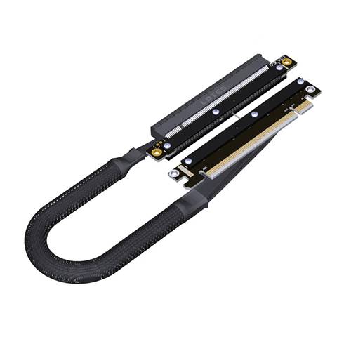 P5-X16MRS-X16FLS PCIe 5.0 x16 Male RSE(Right Side Exit) to x16 Female LSE(Left Side Exit) Extension Cable