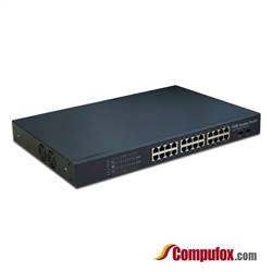 2-port FE SFP & 24-port 10/100Base-T RJ45 Fast Ethernet SFP PoE Media Converter