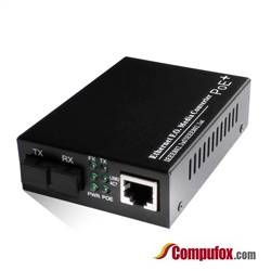 Dual Fiber 10/100/1000M PoE Media Converter, 1-port Fiber & 1-port RJ45, 850nm MMF, 550m