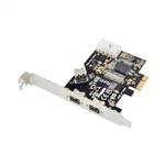 PCIe x1 3-port 2b 1a 1394 FireWire Card, 2 Ext 1394b Port & 1 Int 1394a Port