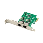 PCIe x1 2-port RJ45 1GbE Gigabit Ethernet Network Interface Card