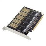 PCIe 3.0 x16 5-port M.2 B-Key NGFF SSD Expansion Card